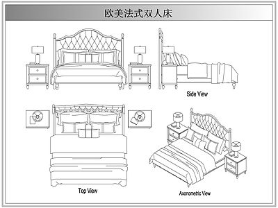 床 法欧美式双人床具