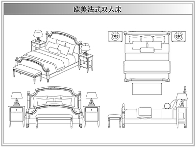 床 法欧美式双人床具