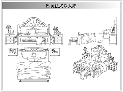 床 法欧美式双人床具
