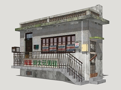 复古其他商业建筑 怀旧商业建筑 怀旧建筑门头 老建筑立面