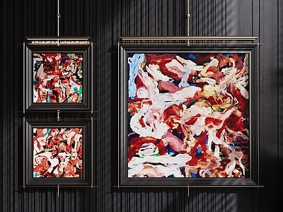 轻奢挂画组合 抽象挂画 现代装饰挂画