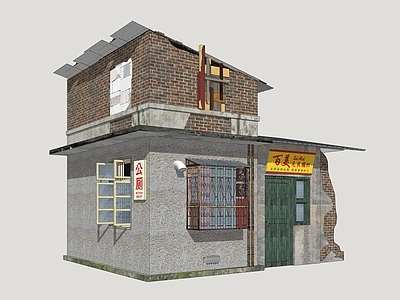 复古乡村民房 老旧商业建筑 怀旧商业建筑 怀旧民房建筑
