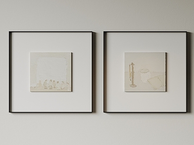 极简儿童挂画 现代极简挂画 抽象装饰画 高端艺术挂画 侘寂中古风画 意式肌理油画