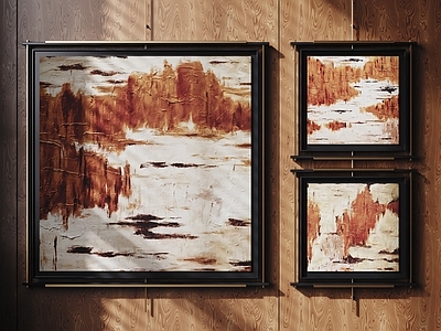 中古风挂画组合 抽象挂画 现代装饰挂画