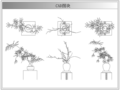 综合植物图库 侘寂中古盆栽花瓶