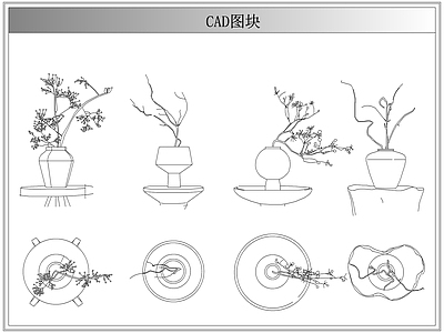 综合植物图库 侘寂中古盆栽花瓶