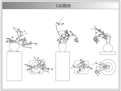 综合植物图库 侘寂中古盆栽花瓶