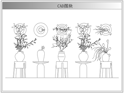 综合植物图库 侘寂中古盆栽花瓶