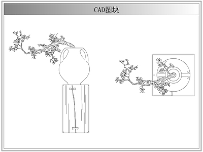 综合植物图库 侘寂中古盆栽花瓶