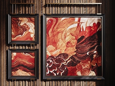 中古风组合画 现代装饰挂画 抽象挂画