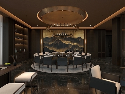新中式包厢 会所包间 餐饮包间 新中式 现代