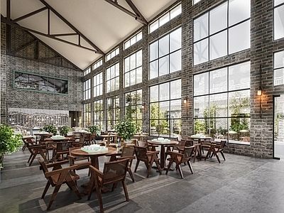 工业风茶餐厅 厂房改造茶空间 茉莉花空间餐厅 工业风休息咖啡吧 绿植茶室 福州特色餐饮空间