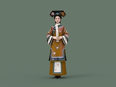 中式虚拟人物 清代服饰 古装美女 清代美女 格格