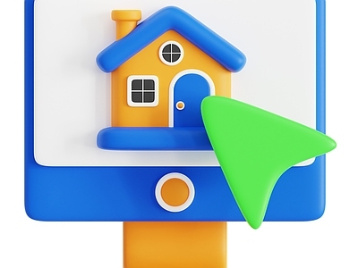 扁平化卡通logo 卡通建筑 卡通显示器