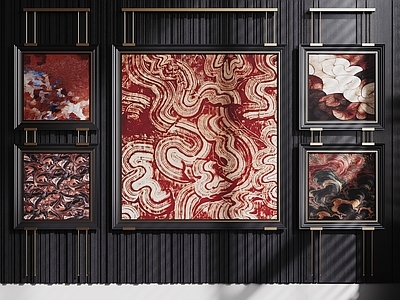 轻奢挂画组合 抽象挂画 现代装饰挂画