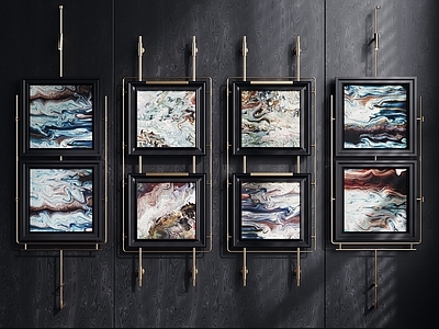 轻奢挂画组合 现代装饰挂画 抽象挂画