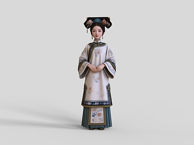 中式虚拟人物 清代美女 清朝服饰 古装模特 格格