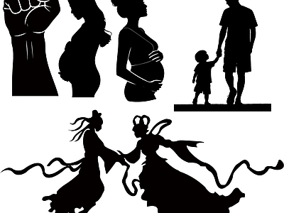 其他图库 人物 线稿 贴图 剪影 纹理