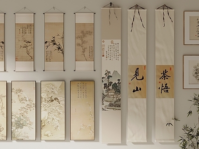 新中式宋式挂画 宋式新中式挂画 装饰画 字画 水墨画