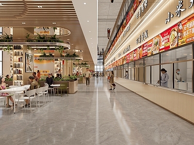 现代简约食堂 学校食堂 高校食堂 美食城 企业食堂 餐厅