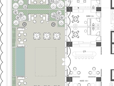 屋顶花园 500平商业景观 屋顶花园平面图