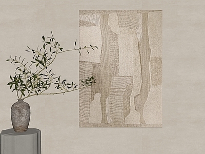 侘寂抽象挂画 原木色抽象挂画 浅咖肌理挂画 素色肌理装饰画 竖版拼接艺术画 日式客厅挂画