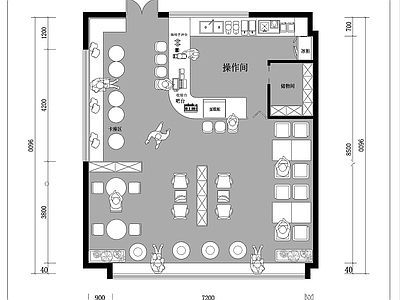 奶茶店 奶茶甜品店平面图 咖啡厅平面图 茶饮店平面图 咖啡馆空间设计