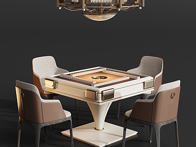 轻奢麻将桌 中古棋牌桌椅 麻将