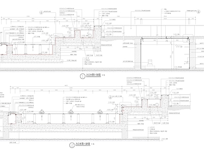 跌水景观 入口水景详图