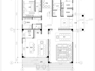 别墅建筑 两层独栋别墅平面 自建房民宿 保姆五房酒店 占地面积219平 建筑面积406平