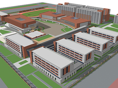 现代主义学校建筑 学校建筑 现代学校 教学楼 教育建筑 大学建筑
