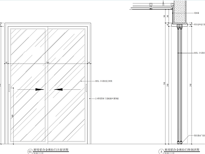 推拉门节点 厨房铝合金推拉门 铝合金推拉门节点