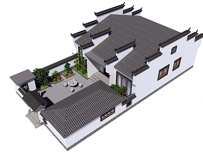 中式古建四合院