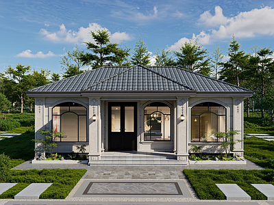 别墅建筑 一层别墅方案图