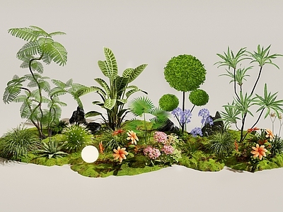 现代主义花境 景观造景 庭院景观 植物堆 花草组合