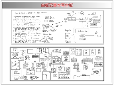 综合软装摆件图库 白板记事本写字板