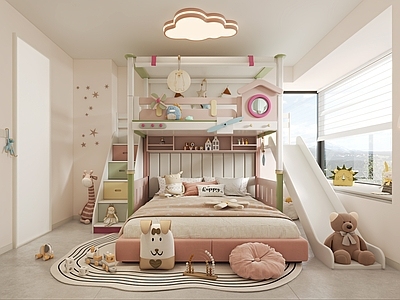 奶油风女孩房 儿童房