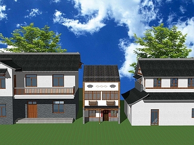 新中式乡村民房 乡村民居自建房 新农村住宅建筑 民宿民房改造