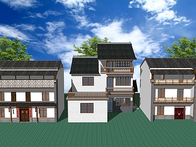 新中式乡村民房 乡村民居自建 新农村住宅建筑 民宿民房改造