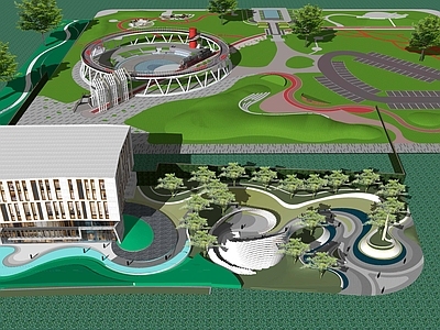 现代主义景观公园 公园广场小游园 园林节点景观 树池座椅坐凳小品