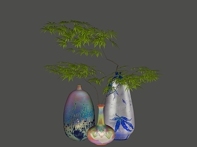 中式绿植摆件 花瓶 装饰摆件 树枝