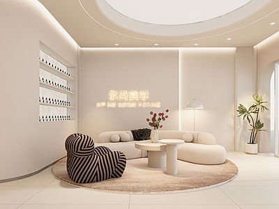 美容院 SPA馆施工图 美容院施工图 奶油风美容院 奶油风美业施工图