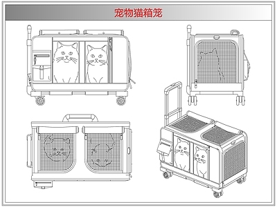 综合软装摆件图库 宠物猫箱笼
