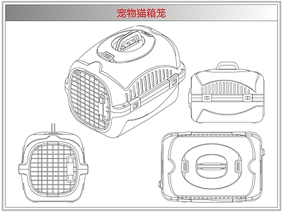 综合软装摆件图库 宠物猫箱笼