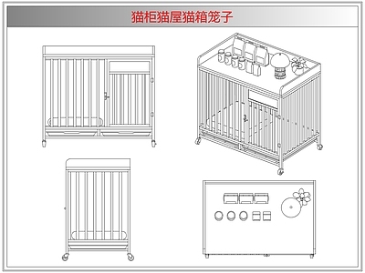 综合软装摆件图库 猫柜猫屋猫箱笼子