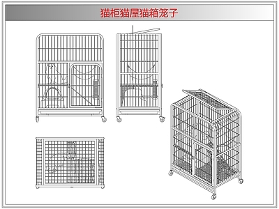 综合软装摆件图库 猫柜猫屋猫箱笼子
