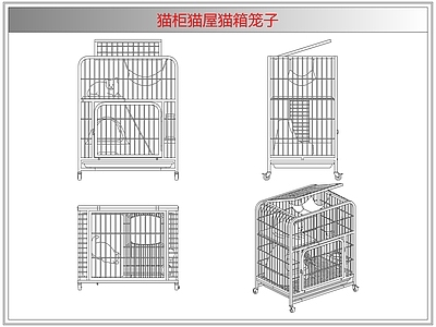 综合软装摆件图库 猫柜猫屋猫箱笼子