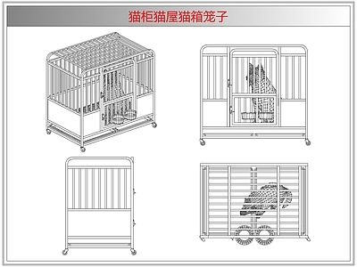 综合软装摆件图库 猫柜猫屋猫箱笼子