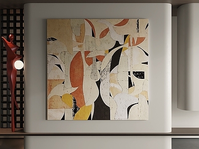 意式极简抽象画 侘寂肌理抽象画 大地色拼接油画 复古做旧装饰画 暖棕色块壁画 方形肌理挂画