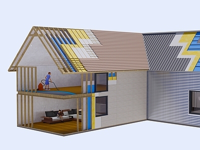现代墙体大样 木结构 建筑构造 屋面构造 墙面构造 钢结构